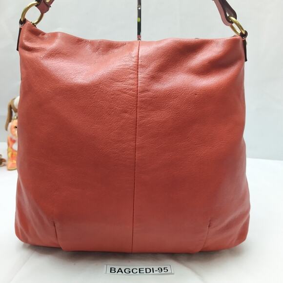Coach Madison Orange Leather Zipper Closure Hobo Shoulder Bag - Picture 2 of 16